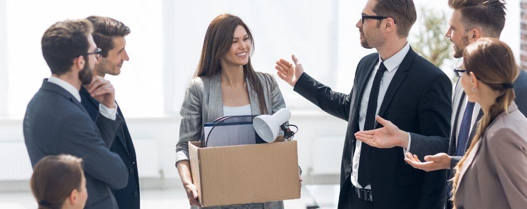 Boomerang employee being welcomed back into the insurance office