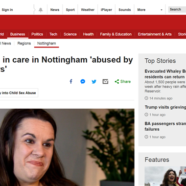 Screenshot of BBC news article